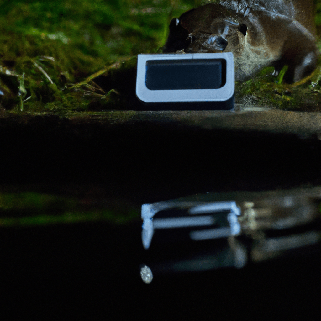 A close-up of a camera trap capturing a rare otter in action at night.. Sigma 85 mm f/1.4. No text.