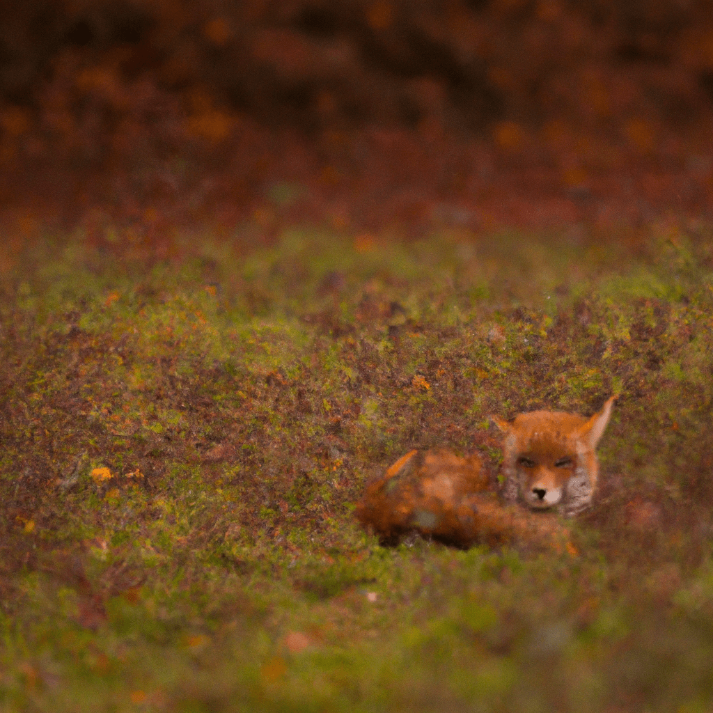 2 - A fox blending into its natural surroundings with its impeccable camouflage skills. Canon 70-200 mm f/2.8. No text.. Sigma 85 mm f/1.4. No text.
