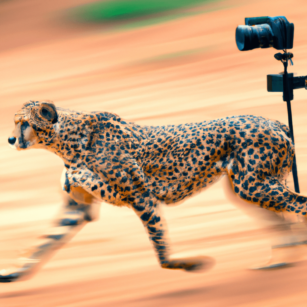 A photo of a wildlife camera capturing a graceful cheetah in motion, showcasing the techniques to capture wildlife movement. Sigma 85 mm f/1.4. No text.. Sigma 85 mm f/1.4. No text.