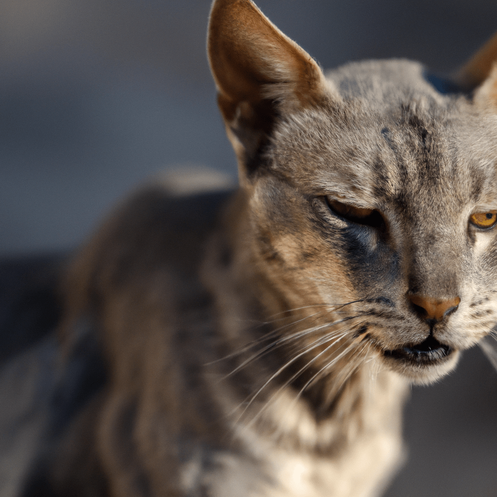 [A close-up of a wild cat with large, well-vascularized ears.]. Sigma 85 mm f/1.4. No text.