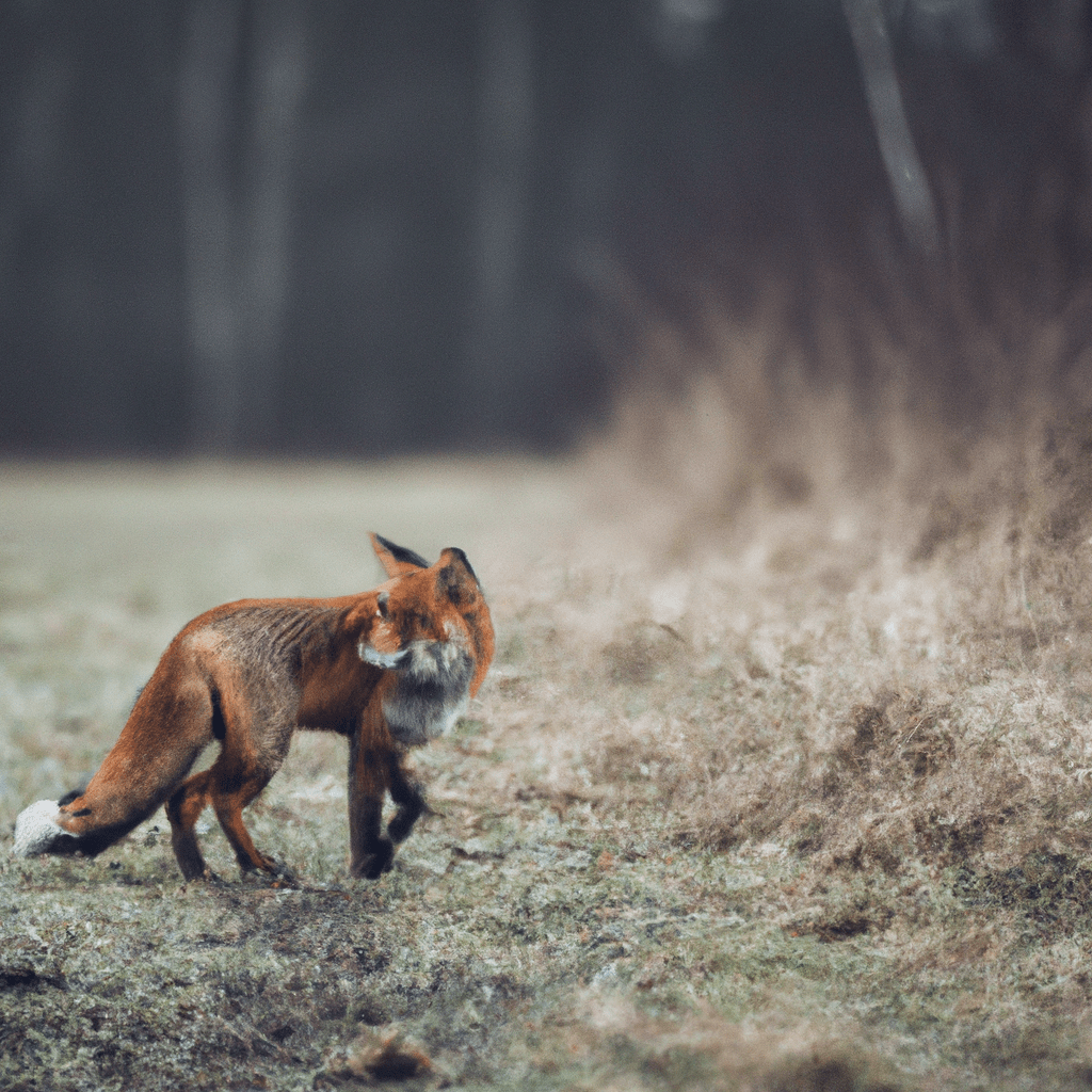 A photo of a cunning fox navigating through a changing landscape, showcasing its adaptive strategies.. Sigma 85 mm f/1.4. No text.