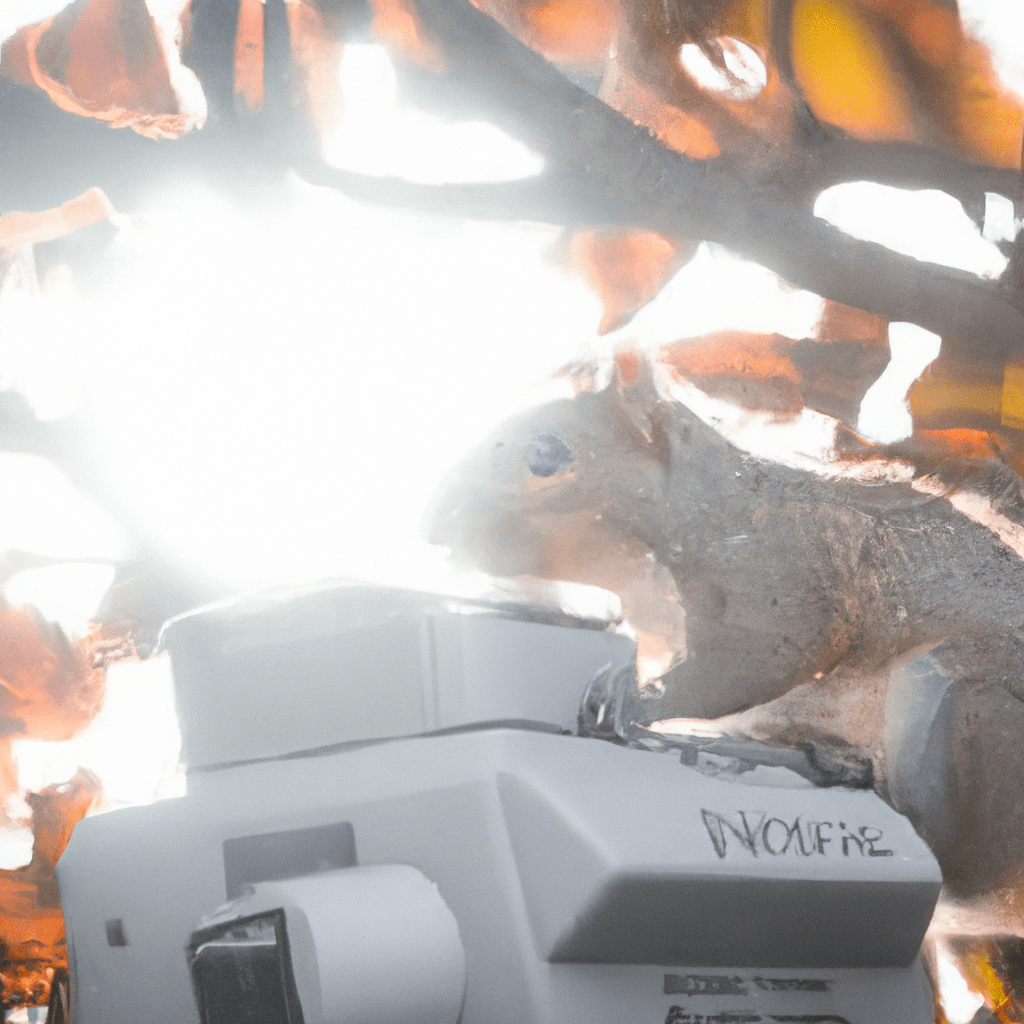 3 - [An intriguing photo showing a curious squirrel captured by a motion-activated camera trap in its natural habitat. The infrared light source allows for nighttime observations. Sigma 85 mm f/1.4 lens was used to capture every detail.]. Sigma 85 mm f/1.4. No text.. Sigma 85 mm f/1.4. No text.