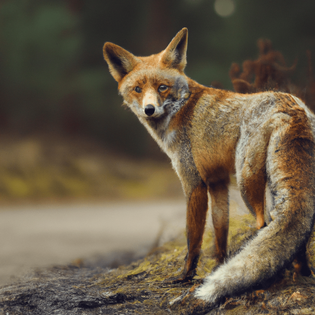 A photo of a fox in its natural habitat, showcasing its adaptability and role as an indicator of climate change.. Sigma 85 mm f/1.4. No text.