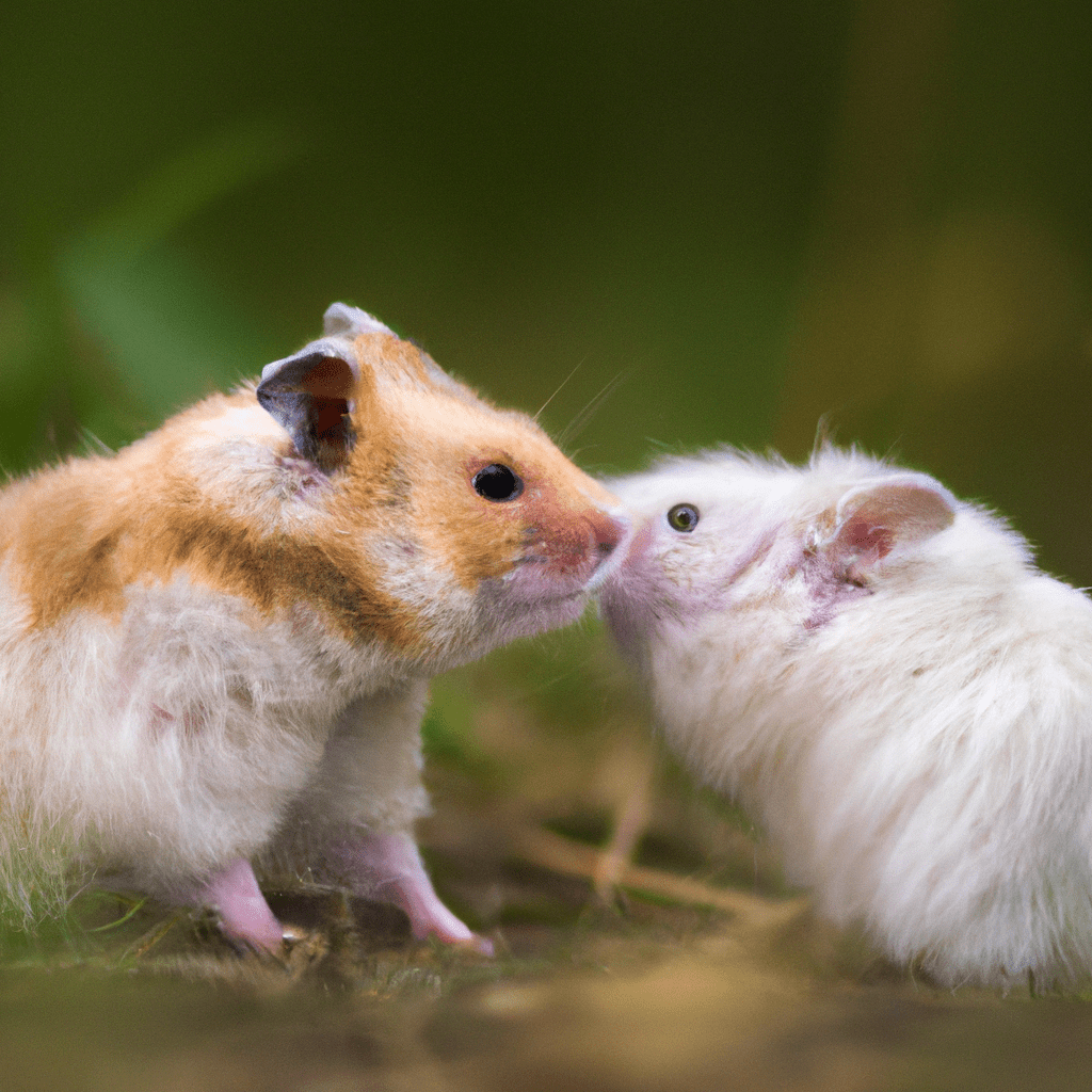A photo capturing the interaction between hamsters in their natural habitat, revealing insights into their behavior and social dynamics. Sigma 85 mm f/1.4. No text.. Sigma 85 mm f/1.4. No text.