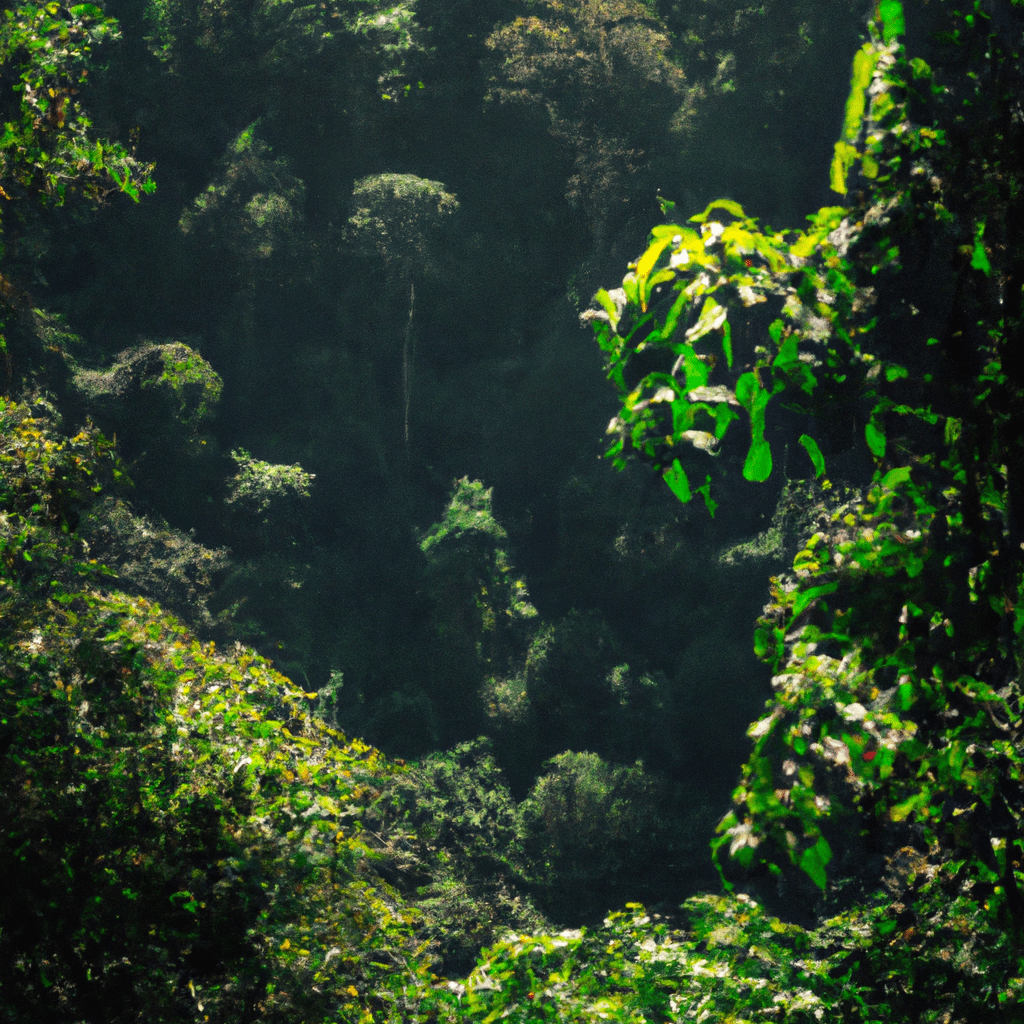 A photo capturing the vibrant beauty of a lush rainforest, showcasing the importance of preserving natural habitats for the survival of diverse species. Canon 24-70 mm f/2.8. No text.. Sigma 85 mm f/1.4. No text.