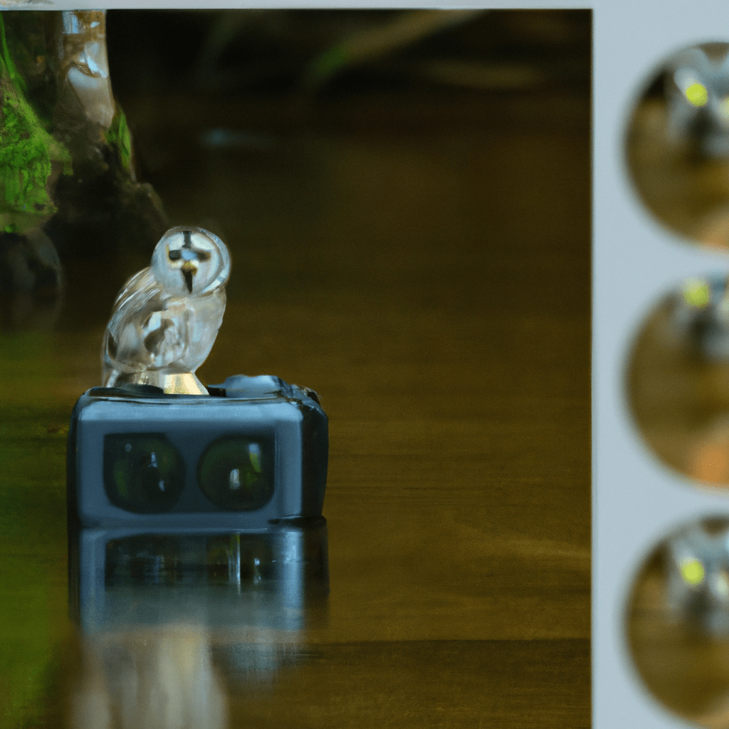 2 - A motion sensor triggered camera captures a close-up image of a majestic owl in its natural habitat. Discovering the hidden secrets of these fascinating creatures through innovative research tools like phototraps. Sigma 85 mm f/1.4. No text.. Sigma 85 mm f/1.4. No text.