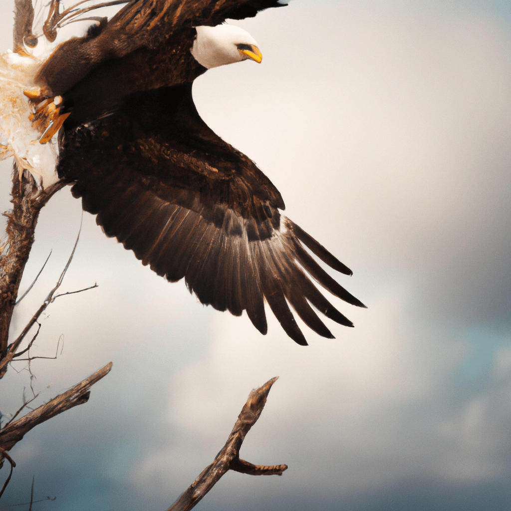 3 - [A powerful wildlife camera hidden in the branches, capturing a majestic eagle soaring through the sky.]. Sigma 85 mm f/1.4. No text.. Sigma 85 mm f/1.4. No text.