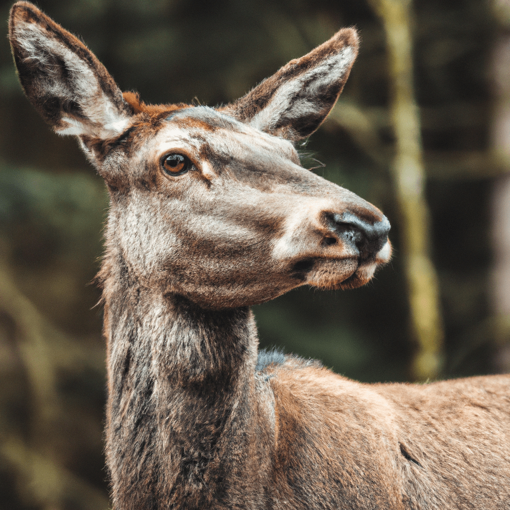 2 - A stunning close-up shot of a majestic red deer in its natural habitat, showcasing the incredible detail and clarity captured by a high-resolution wildlife camera.. Sigma 85 mm f/1.4. No text.