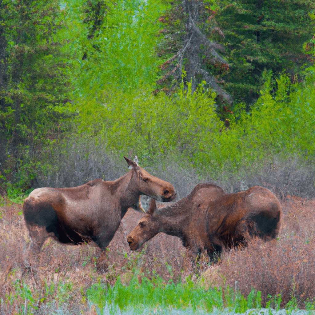 4. [Image description: A camera trap captures a stunning image of a family of majestic moose in their natural habitat. Witnessing these magnificent creatures in their wild environment is a rare opportunity to understand and protect their species. Sigma 85 mm f/1.4. No text.]. Sigma 85 mm f/1.4. No text.
