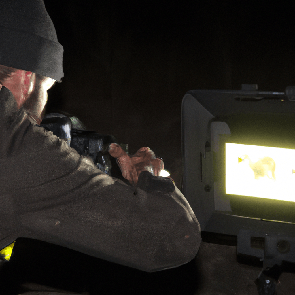 2 - [Photo: A wildlife biologist sets up a motion-activated camera to capture the elusive movements of a nocturnal predator in its natural habitat].. Sigma 85 mm f/1.4. No text.