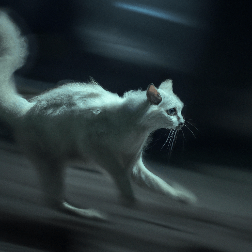 [Photo: A motion-activated camera captures the stealthy movements of a nocturnal predator in the darkness of the night.]. Sigma 85 mm f/1.4. No text.