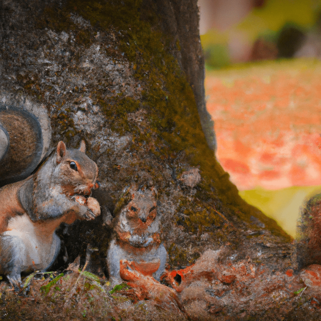 2 - A photo capturing the delicate balance of symbiotic relationships between squirrels and various species in their ecosystem.. Sigma 85 mm f/1.4. No text.