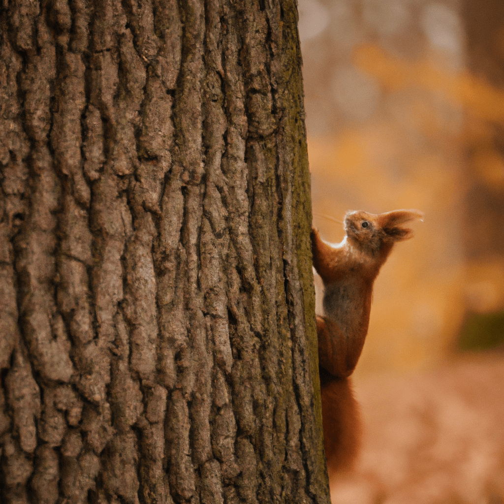 A photo capturing a squirrel in its natural habitat, allowing for monitoring and analysis of its behavior and habits.. Sigma 85 mm f/1.4. No text.