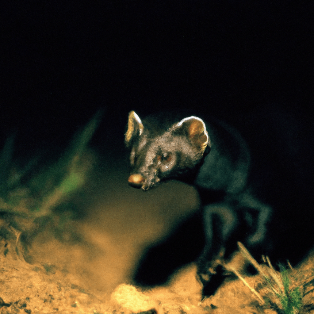 Photo: A tchoř exploring its territory under the cover of darkness, its sharp eyes and sleek body giving it a stealthy advantage. A glimpse into the nocturnal world of this elusive creature, captured by a motion-activated camera lens. Sigma 85 mm f/1.4. No text.. Sigma 85 mm f/1.4. No text.