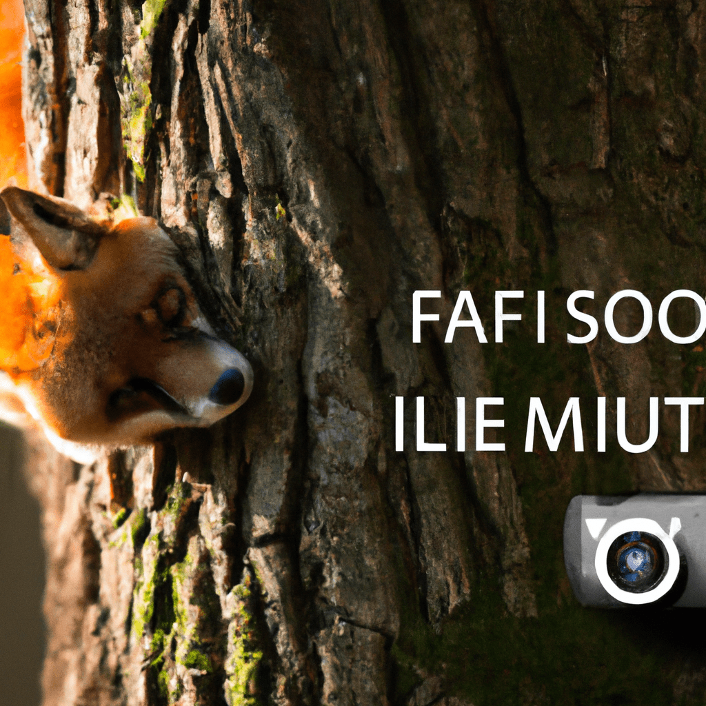2 - [A hidden wildlife camera positioned on a tree, capturing a fox in its natural habitat.]. Sigma 85 mm f/1.4. No text.. Sigma 85 mm f/1.4. No text.