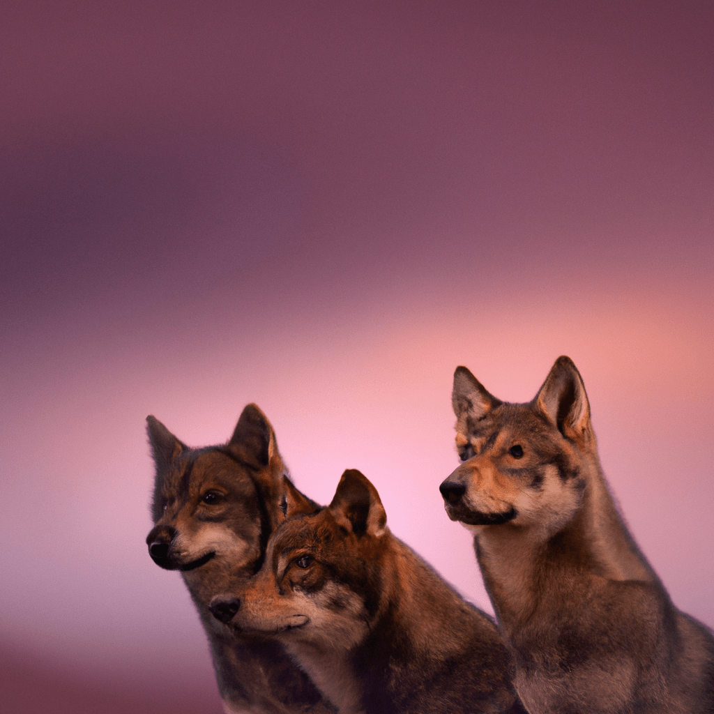 2 - [A pack of wolves standing tall and proud, surveying their vast territory beneath a vibrant sunset]. Nikon 70-200mm f/2.8. Unlimited possibilities.. Sigma 85 mm f/1.4. No text.