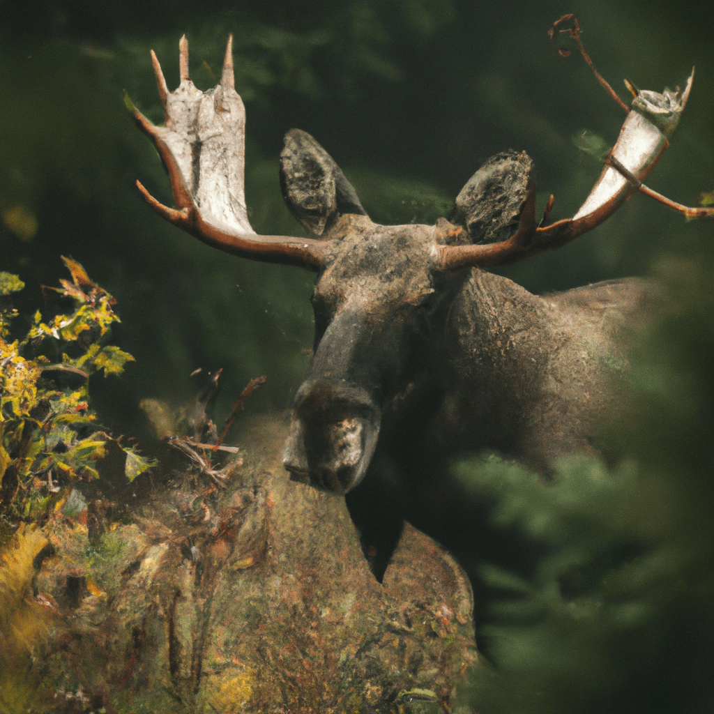 A stunning bull moose gracefully dwells in the enchanting forests of Šumava, adding an air of wilderness and mystique to this captivating landscape. Sigma 300 mm f/2.8. No text.. Sigma 85 mm f/1.4. No text.