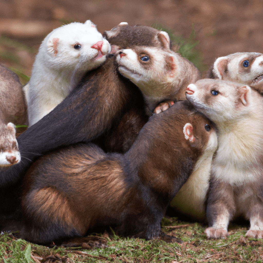3 - [Image: A group of ferrets establishing their hierarchy in the wild]. Nikon 70-200 mm f/2.8. No text.. Sigma 85 mm f/1.4. No text.