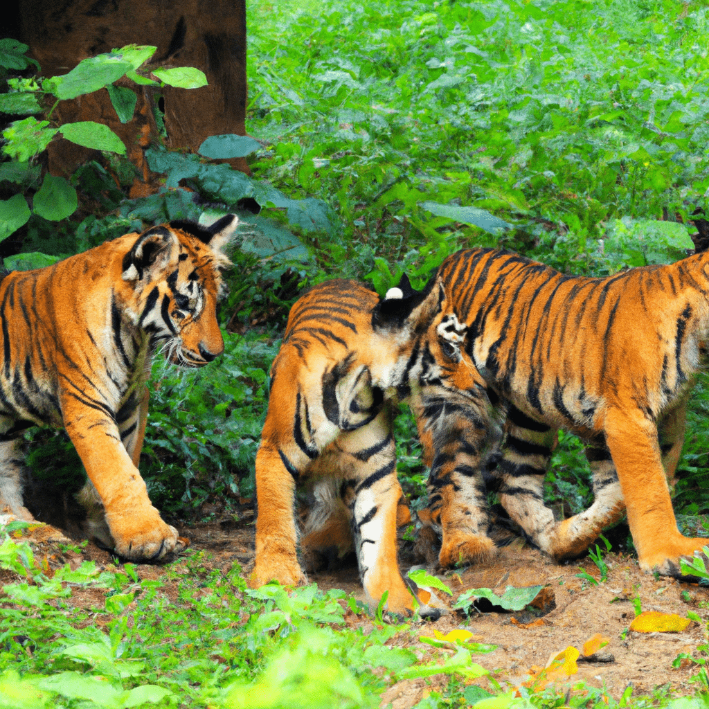 2 - [A hidden camera captures a rare sight of a family of endangered tigers roaming freely in their natural habitat, highlighting the importance of wildlife conservation efforts.]. Canon 70-200 mm f/2.8. No text.. Sigma 85 mm f/1.4. No text.