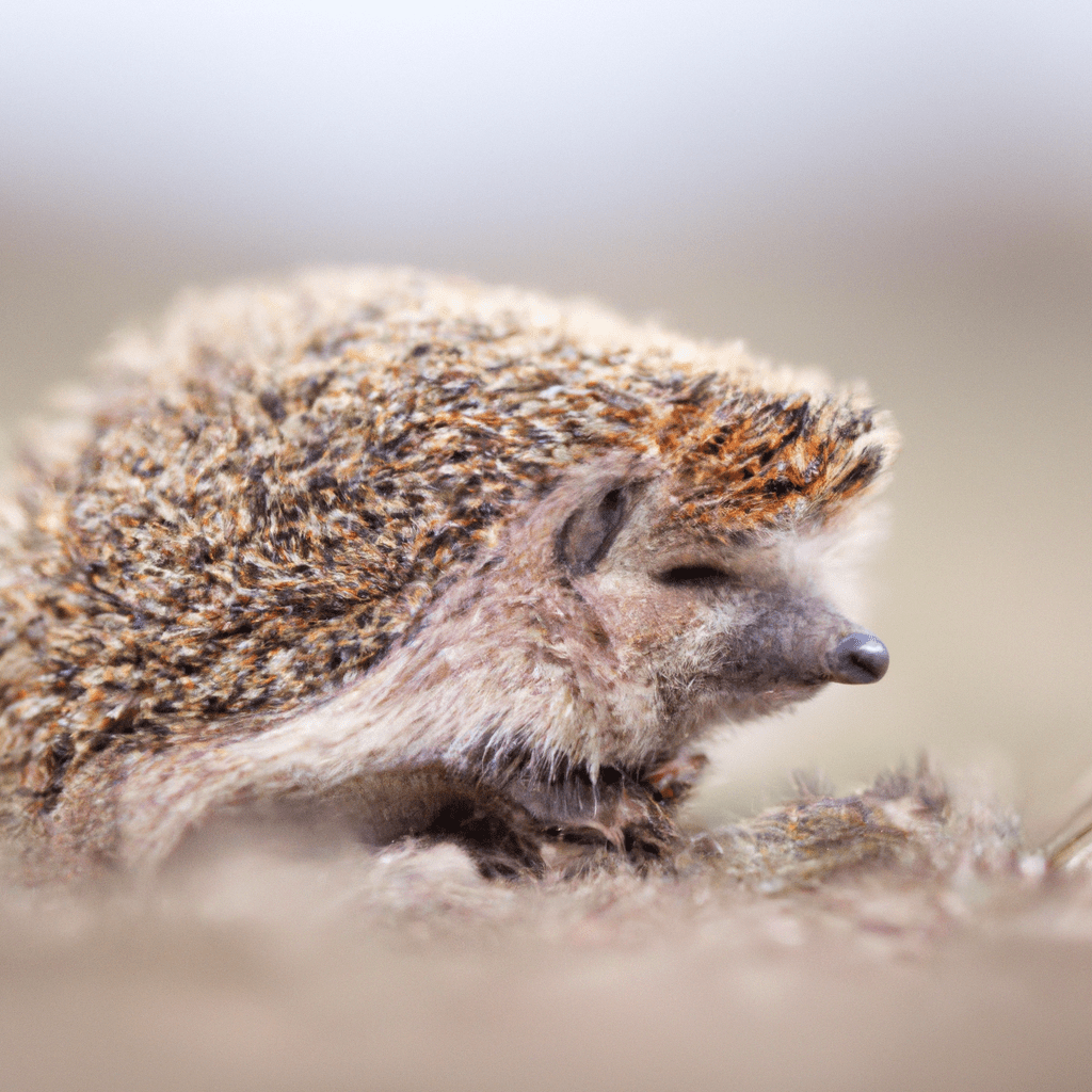 A hedgehog emerging from hibernation, stretching its limbs as it awakens to a changing environment. Sigma 85 mm f/1.4.. Sigma 85 mm f/1.4. No text.