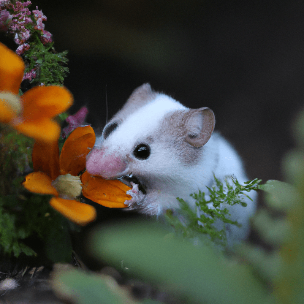A sweet harvest: White-toothed shrews diligently gather nectar from flowers to stock up for the winter, ensuring their survival through the cold months. Sigma 85 mm f/1.4. No text.. Sigma 85 mm f/1.4. No text.