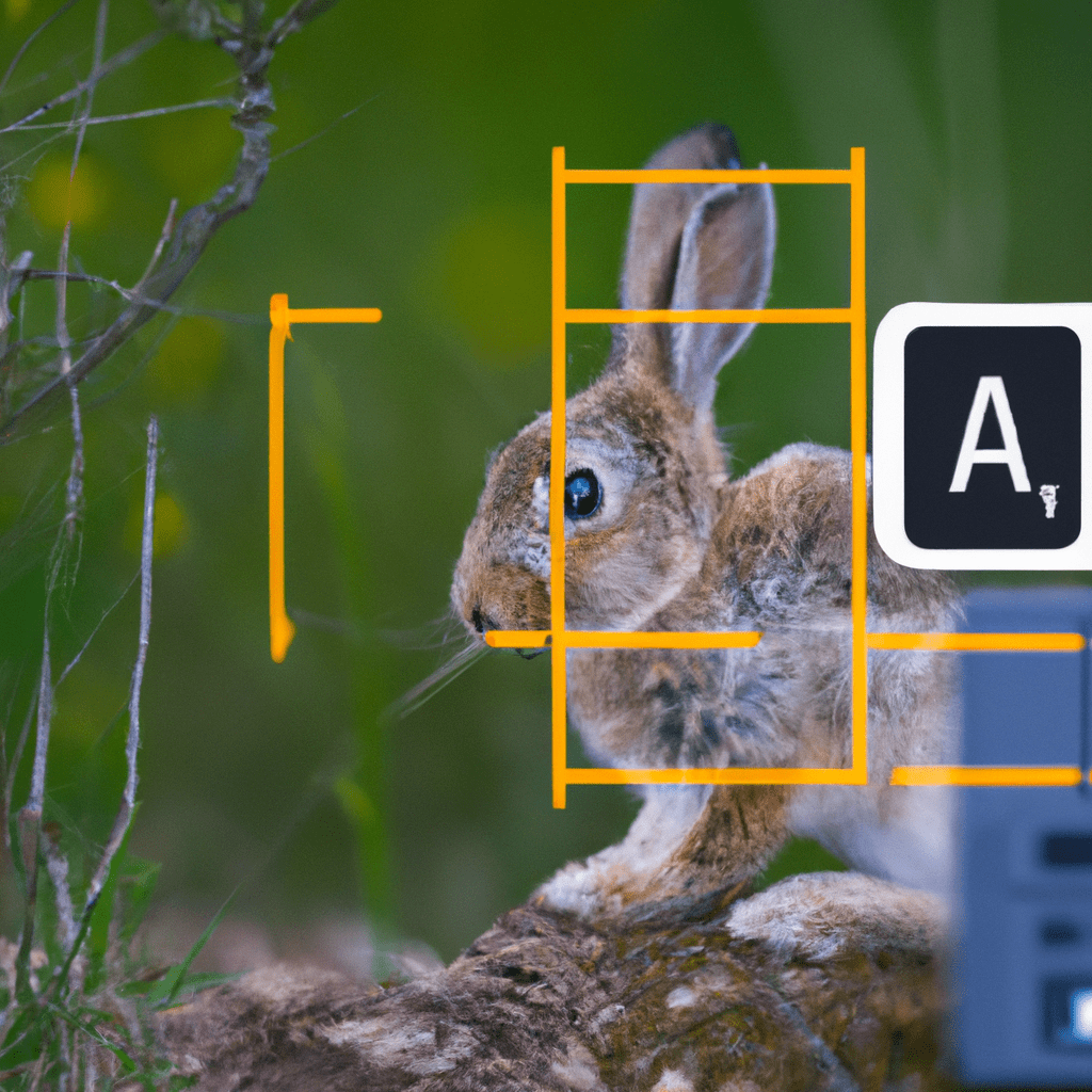 A photo of rabbits being automatically recognized on trail camera images, enabling efficient analysis of their daily activity patterns in their natural habitat.. Sigma 85 mm f/1.4. No text.
