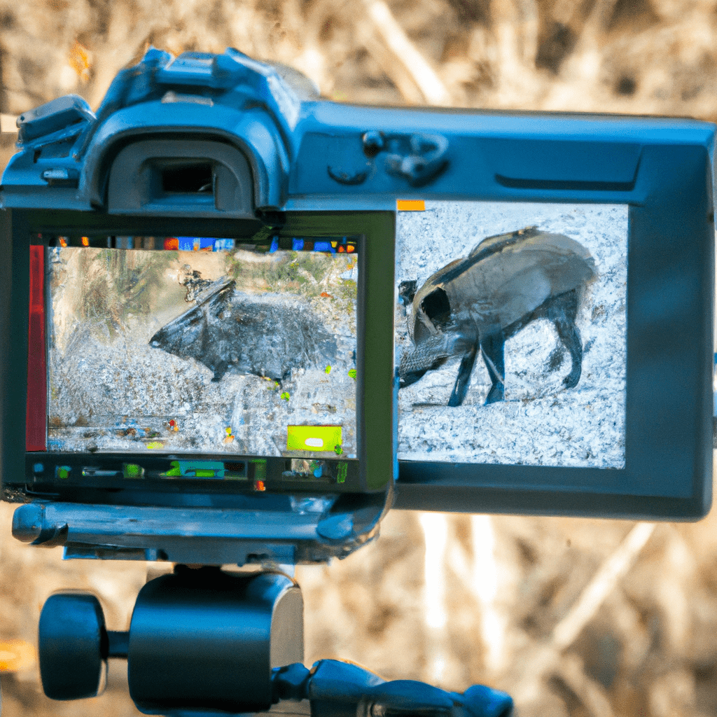 A photo of a wild boar captured using a well-planned strategy: setting up a camera trap at strategic locations and preparing thoroughly for the wilderness photo shoot.. Sigma 85 mm f/1.4. No text.