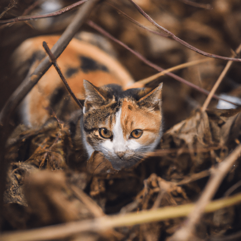 A wild cat blending seamlessly into its surroundings, using its natural camouflage to surprise prey and avoid predators. Adaptation at its finest.. Sigma 85 mm f/1.4. No text.