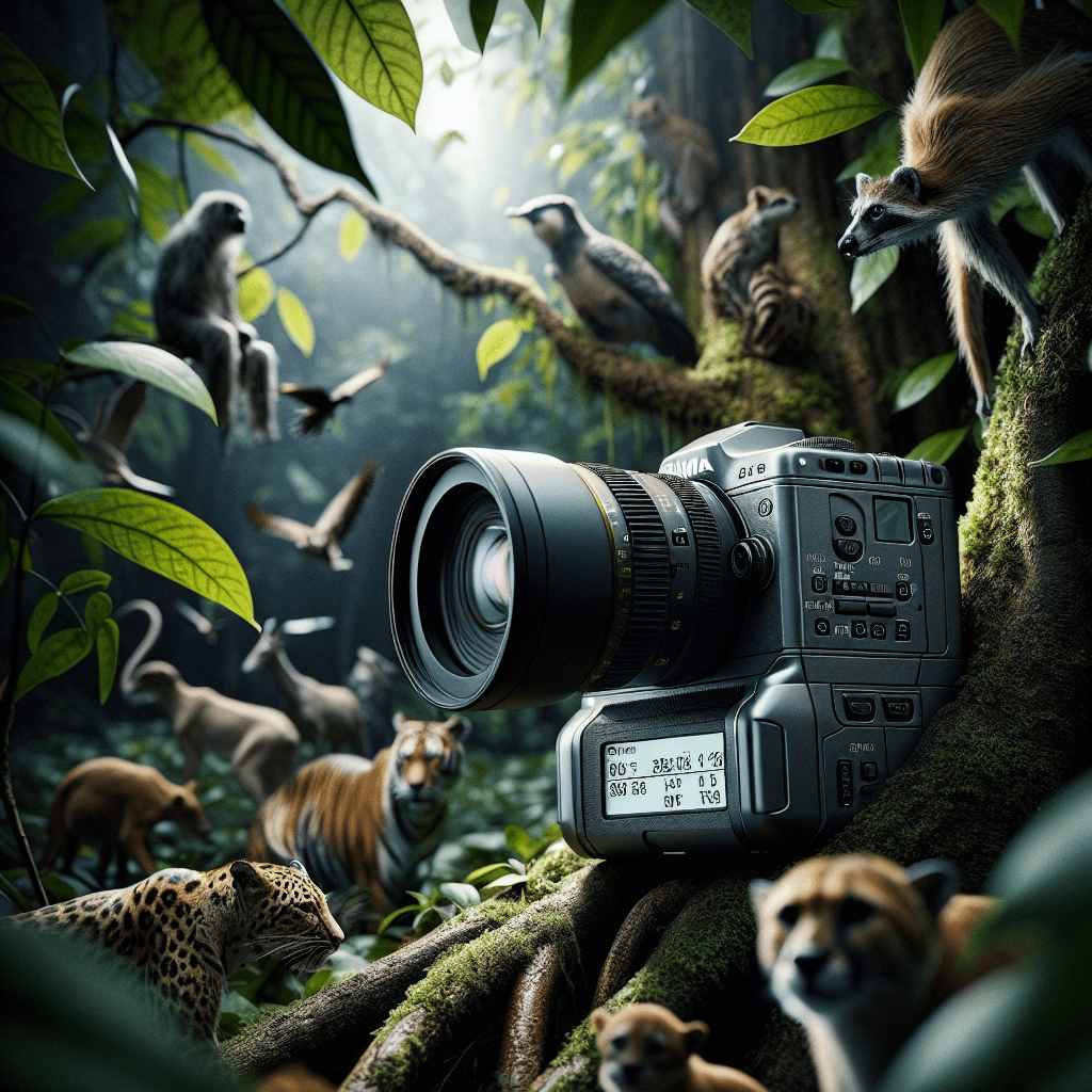 A photo of a hidden camera capturing wildlife in its natural habitat, triggered by motion sensors, providing valuable insights without human interference.. Sigma 85 mm f/1.4.