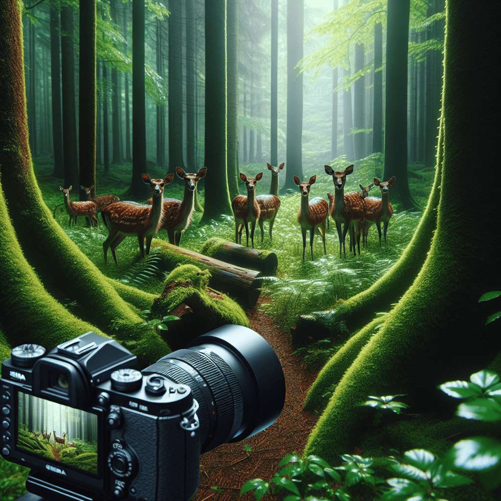A secluded spot in the heart of nature, ideal for placing wildlife cameras to capture deer families in their natural habitat.. Sigma 85 mm f/1.4. No text.